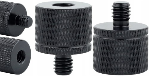 Adapter tuleja redukcja 1/4" na M6 statywowa aluminiowa czarna 20 mm