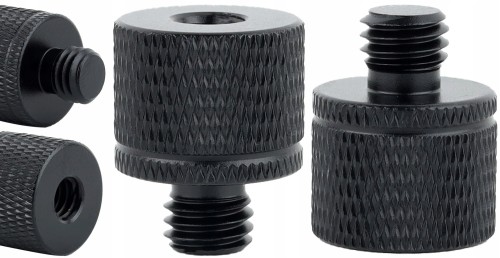 Adapter tuleja redukcja M8 na 1/4" statywowa aluminiowa czarna 20 mm