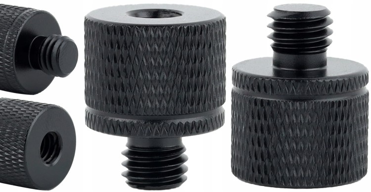 Adapter tuleja redukcja M8 na 1/4" statywowa aluminiowa czarna 20 mm