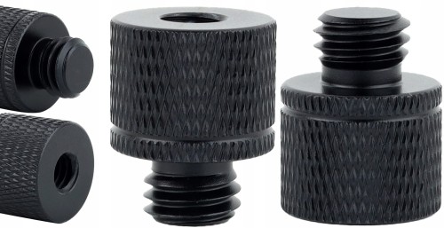 Adapter tuleja redukcja 1/4" na M10 statywowa aluminiowa czarna 20 mm