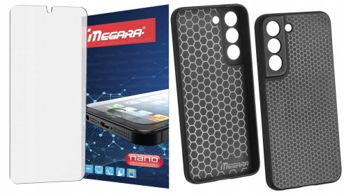 Szkło hybrydowe ochronne + etui MEGARA do Samsung GALAXY S22 obudowa