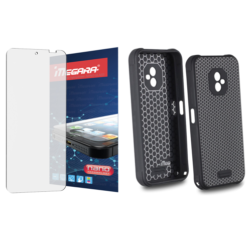 Szkło hybrydowe do HAMMER RANGER - 6" + ETUI silikonowe czarne TPU