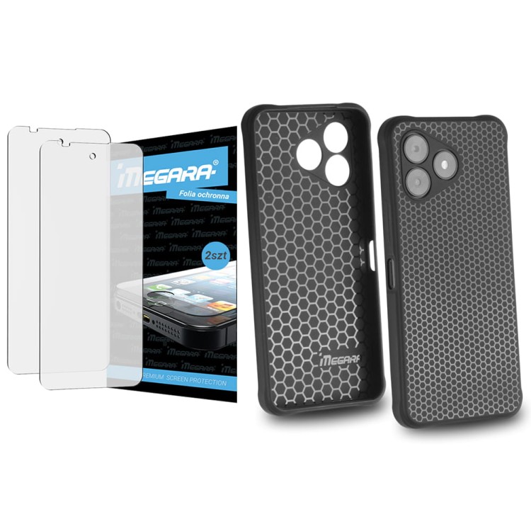 Folia do HAMMER BLADE VA 5G - 6.56" ochronna + ETUI silikonowe czarne TPU