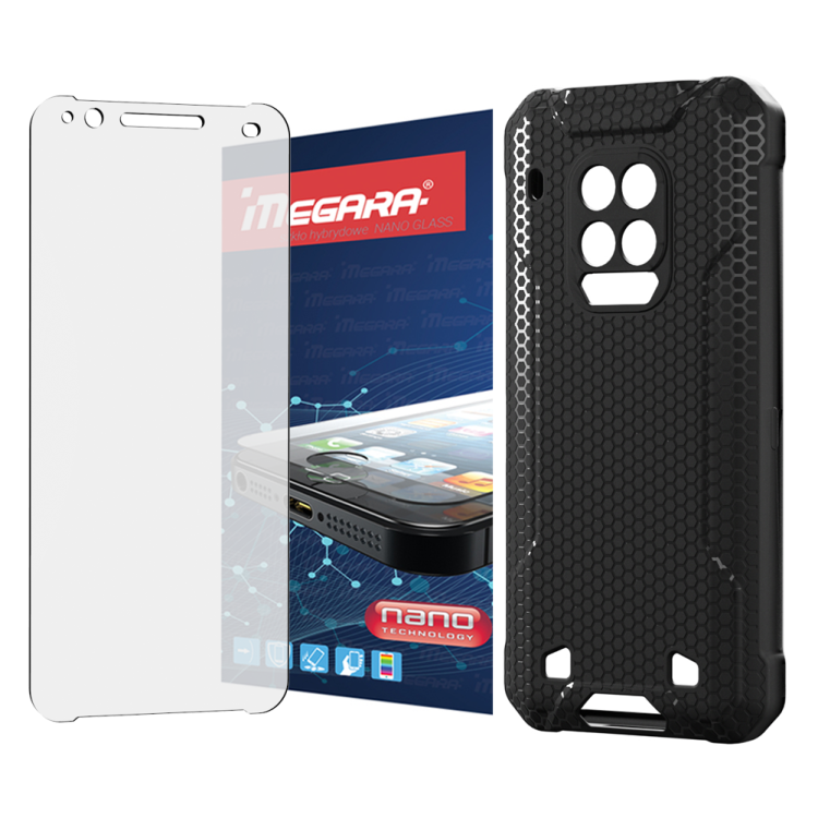 Szkło hybrydowe do HAMMER CONSTRUCTION 6 cali + ETUI silikonowe czarne TPU