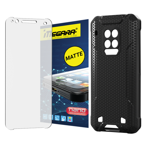 MATOWE Szkło hybrydowe do HAMMER CONSTRUCTION 6 cali + ETUI czarne TPU