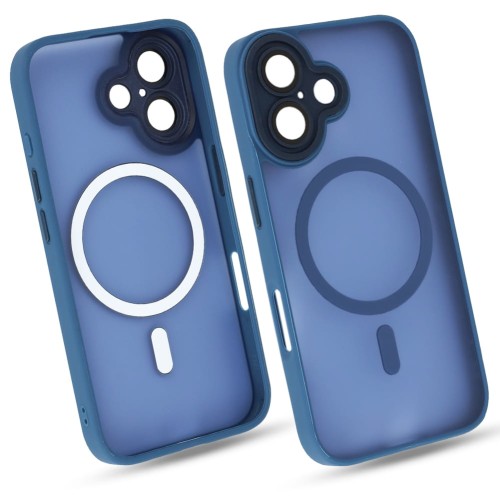 Etui do iPhone 16 niebieski mat MagSafe case plecki pokrowiec ochrona