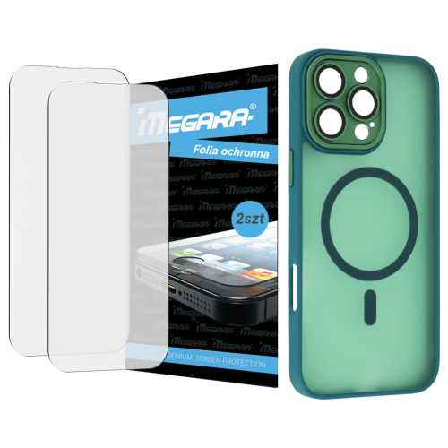 Folia do iPhone 16 Pro ochronna + MagSafe ETUI zielone TPU