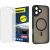 Szkło hybrydowe do iPhone 16 PLUS MATOWE + MagSafe ETUI czarne TPU