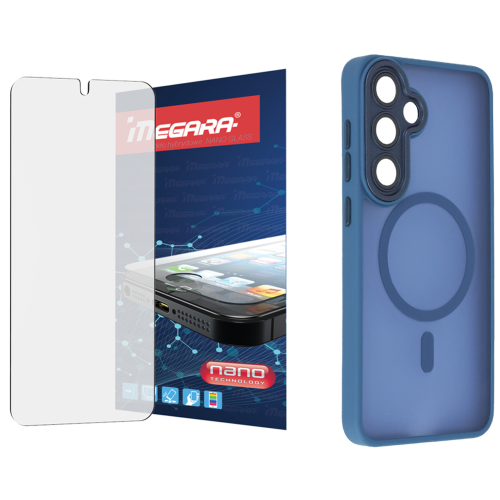 Szkło hybrydowe do Samsung Galaxy S25 Plus + MagSafe ETUI niebieskie TPU