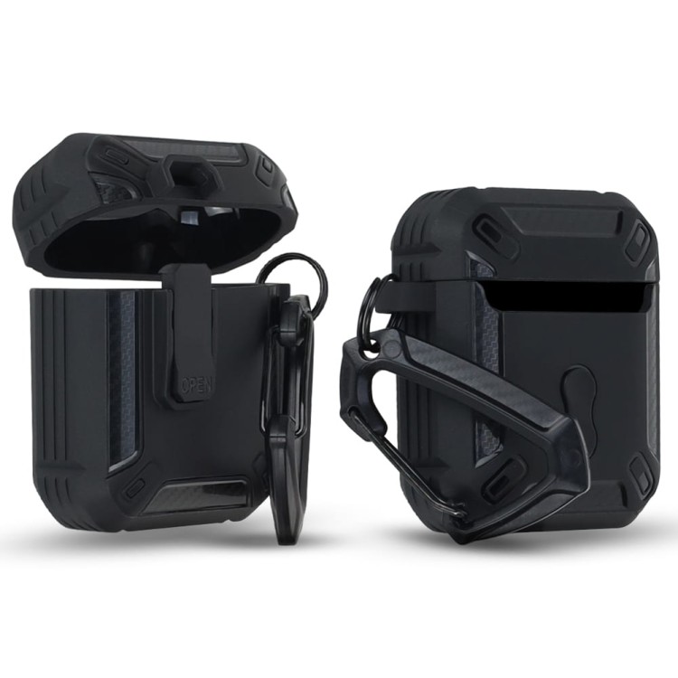 PANCERNE ETUI DO APPLE AIRPODS 1 / 2 CASE COVER OBUDOWA + KARABIŃCZYK