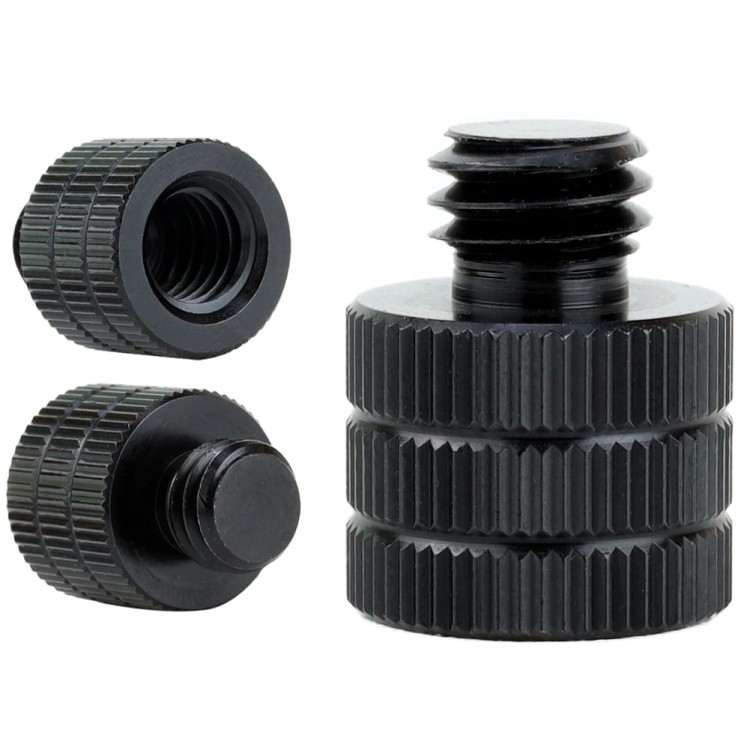 Adapter 3/8" żeński na 3/8" męski przejściówka aluminiowa do kamer statywów