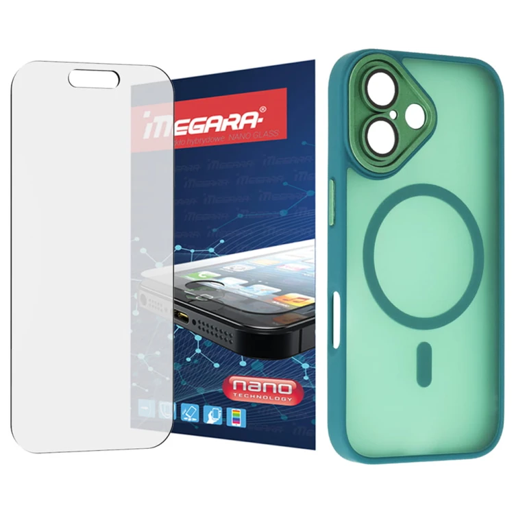 Szkło hybrydowe do iPhone 17 + MagSafe ETUI zielone TPU