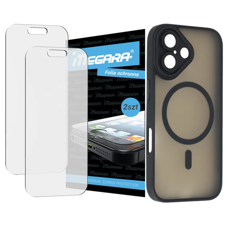 2x Folia ochronna do iPhone 17 + MagSafe ETUI czarne TPU