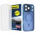 Szkło hybrydowe do iPhone 17 Pro MATOWE + MagSafe ETUI niebieskie TPU