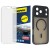 Szkło hybrydowe do iPhone 17 Pro MATOWE + MagSafe ETUI czarne TPU