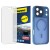 Szkło hybrydowe do iPhone 17 Pro Max MATOWE + MagSafe ETUI niebieskie TPU