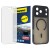 Szkło hybrydowe do iPhone 17 Pro Max MATOWE + MagSafe ETUI czarne TPU