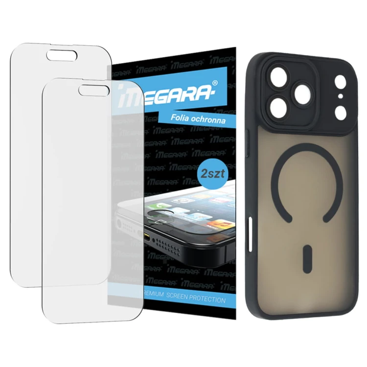 2x Folia ochronna do iPhone 17 Pro Max + MagSafe ETUI czarne TPU
