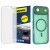 Szkło hybrydowe do iPhone 17 Air MATOWE + MagSafe ETUI zielone TPU