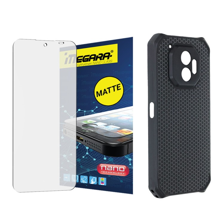 Szkło hybrydowe do HAMMER ENERGY X2 - 6.1" MATOWE ochronne + ETUI TPU