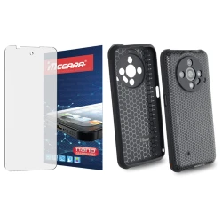 Szkło hybrydowe do ULEFONE ARMOR X31 / X31 PRO + ETUI silikonowe czarne TPU