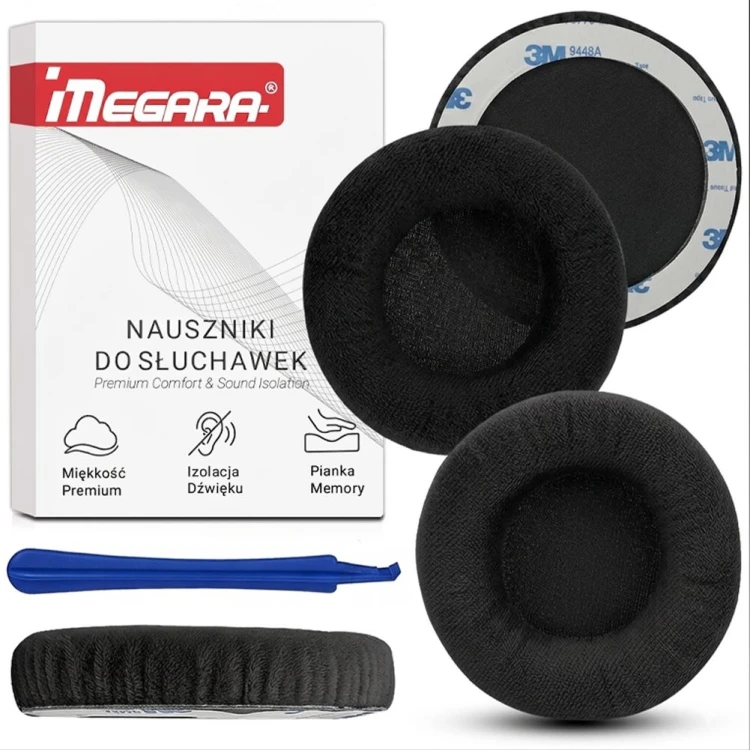 nauszniki gabki pady do steelseries siberia v1 v2 v3 welur czarne megara 5