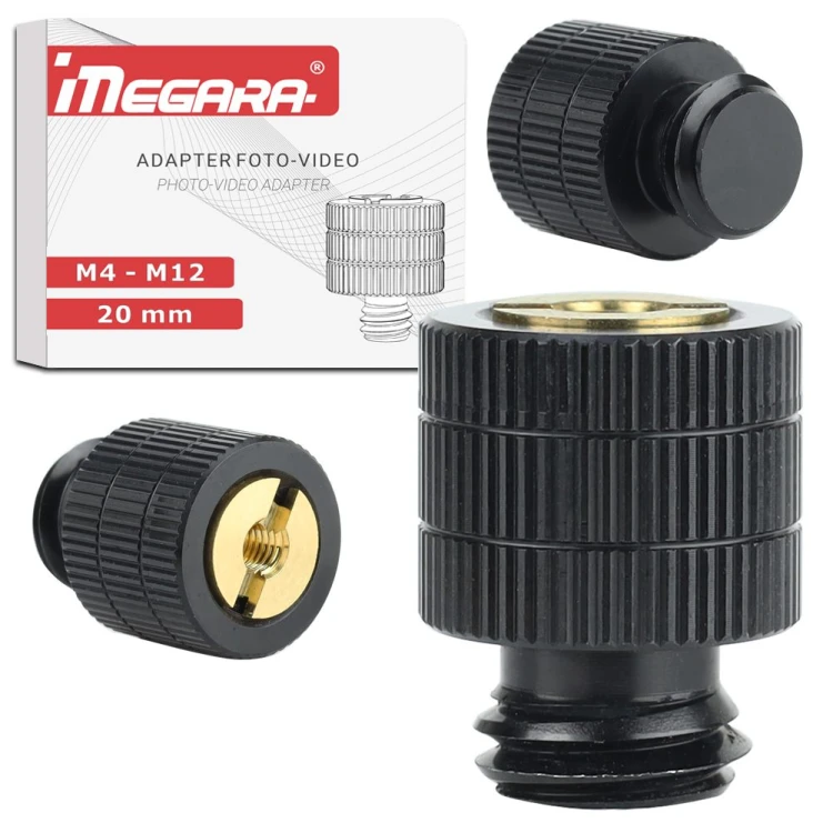 Adapter M4/M12 w kolorze czarnym, lekki, waży tylko 6 gramów