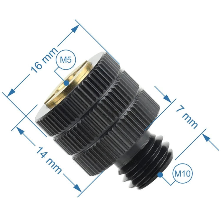 Redukcja gwintu M5 na M10 adapter czarny detal precyzyjny