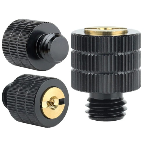 Adapter tuleja redukcja M4 na M10 widok z przodu czarny aluminium 21 mm