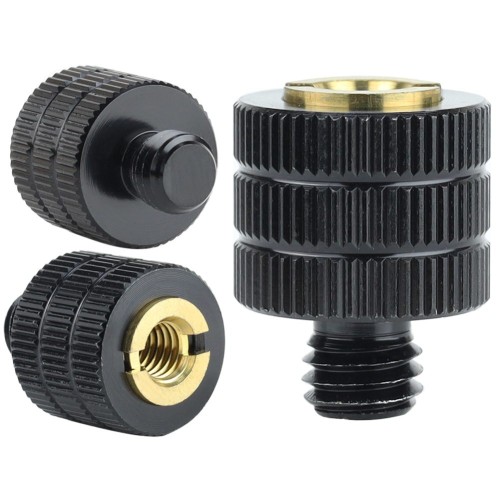 Adapter M6 na M8 Megara, widok z przodu na czarny statywowy adapter