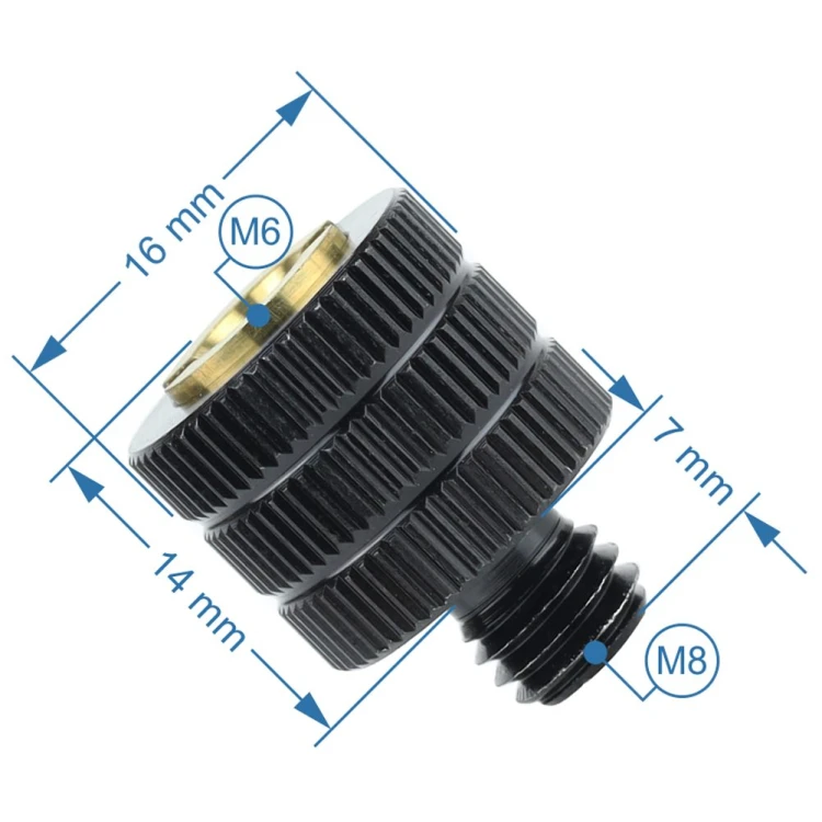 Adapter tuleja M6 na M8, precyzyjny gwint z wysokiej jakości aluminium