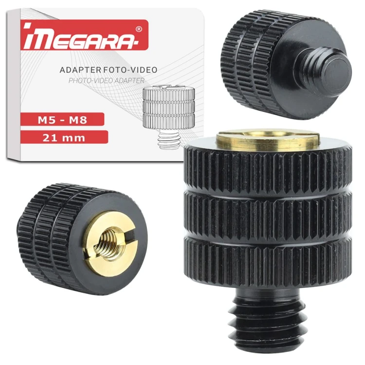 Czarny adapter M5-M8 do mikrofonów - trwały, lekki aluminiowy produkt