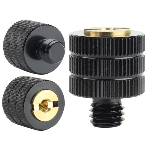 Adapter tuleja redukcja M4 na M8 czarna widok z przodu