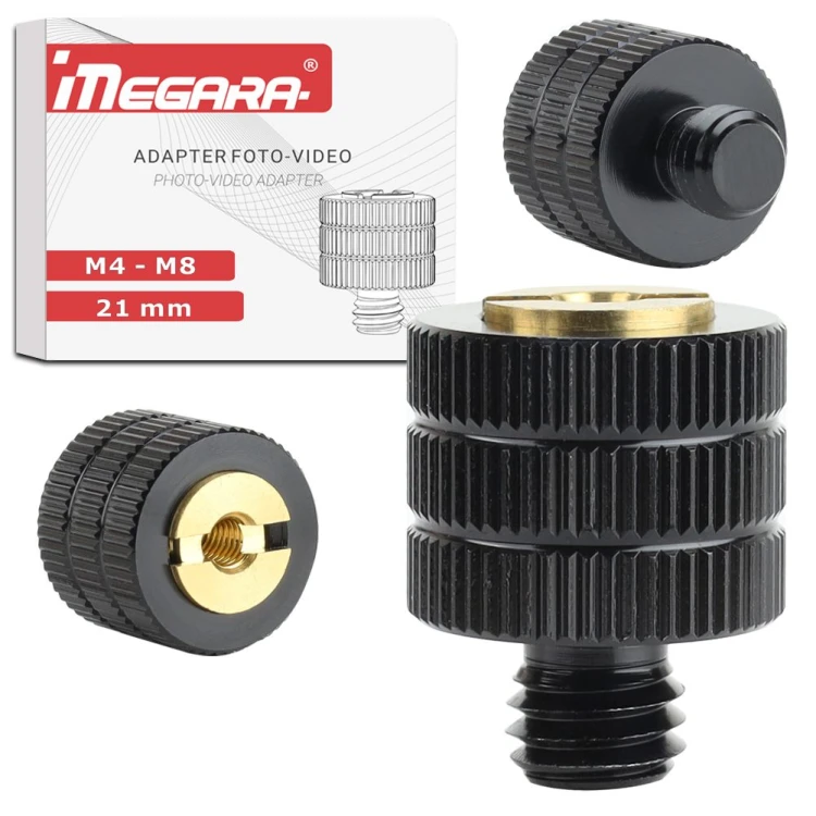Czarny adapter M4 na M8 kompatybilny z uchwytami montażowymi