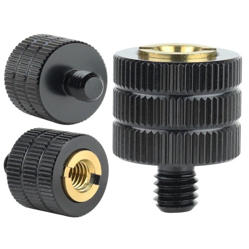 Adapter M6 na M6 statywowy Megara - widok z przodu, czarny