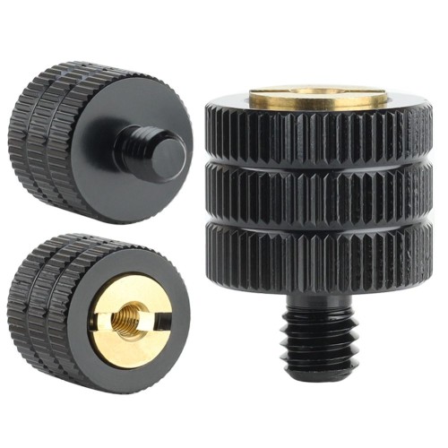 Adapter tuleja M4 na M6 widok z przodu - czarny aluminium
