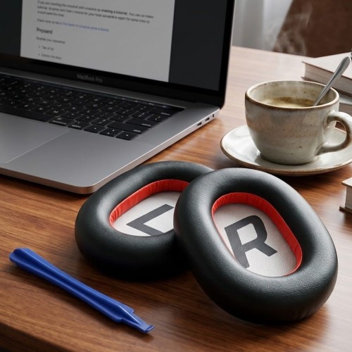Czarne pady do słuchawek z pianki memory i skóry syntetycznej dla Plantronics