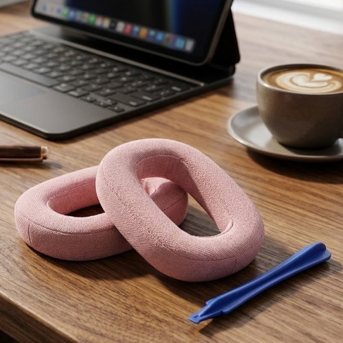 Pady słuchawkowe do Logitech, tkanina premium, różowy kolor, wyjątkowy komfort