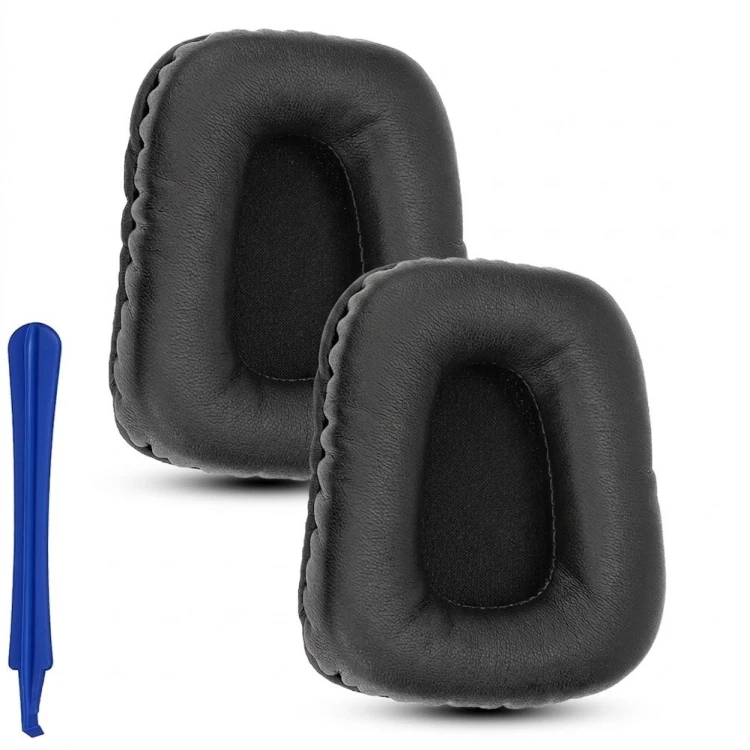 Nauszniki do Razer Electra V2 w widoku z przodu, czarne pady audio marki Megara