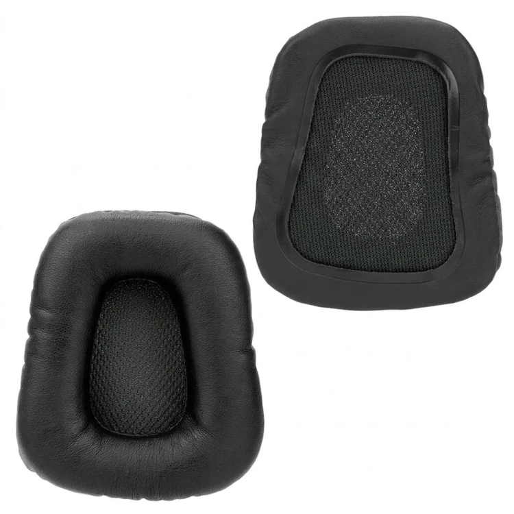 Czarne nauszniki montowane na rant, kompatybilne z Razer Electra V2