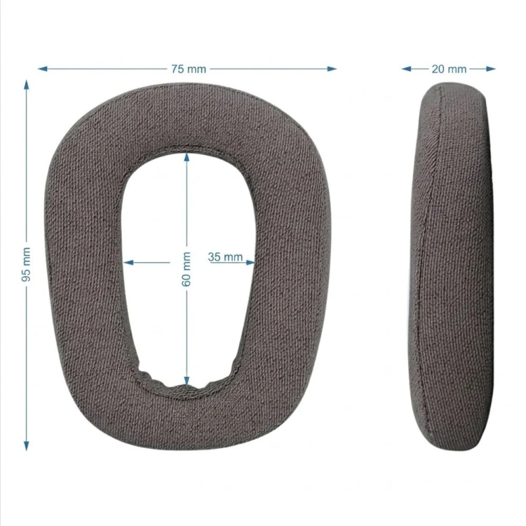 Nauszniki do Logitech Zone Vibe 100 - szczegół montażu na rant