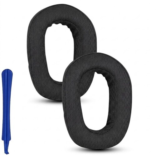 Czarne nauszniki do Logitech G435 widok z przodu, idealne dopasowanie do uszu