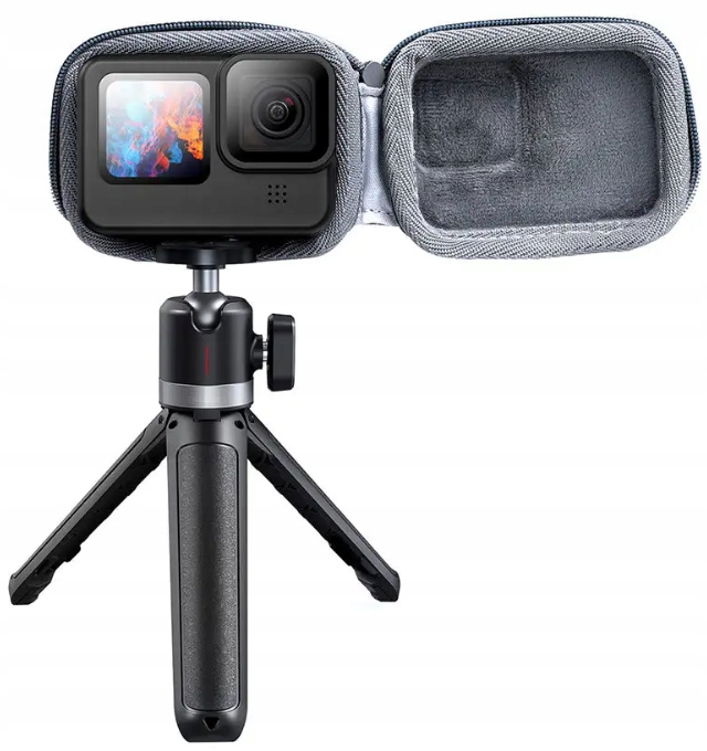 Szare etui EVA kompatybilne z GoPro 13 - praktyczne wymiary 90x70x5 cm