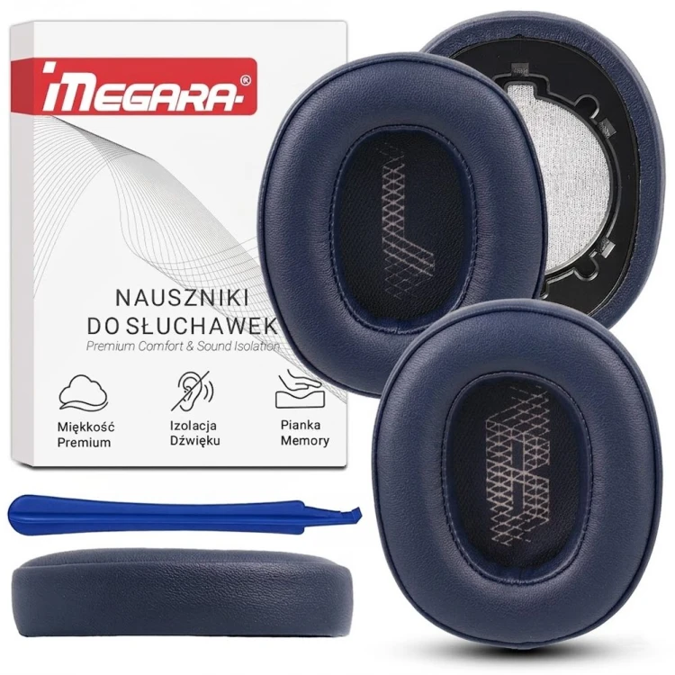 Niebieskie pady o wymiarach 100x80mm kompatybilne z JBL Live 500BT