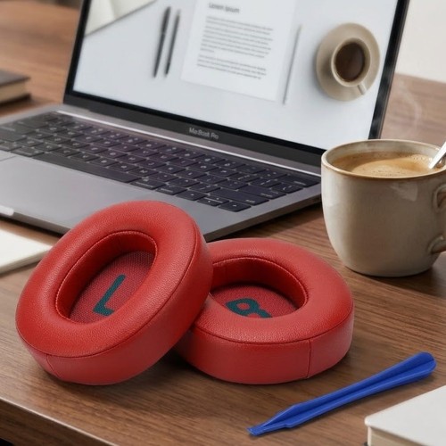 Czerwone pady do JBL słuchawek - skóra syntetyczna premium, wyjątkowa miękkość