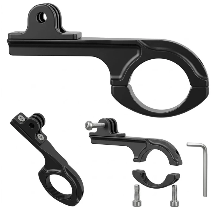 Uchwyt rowerowy Megara do kamer sportowych typu GoPro widok z przodu