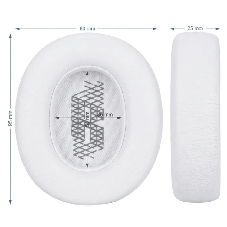 Białe nauszniki do JBL z pianką Memory Foam dla lepszej izolacji dźwięku