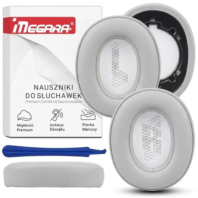 Komplet nauszników Megara w kolorze szarym, miękkość i izolacja dźwięku