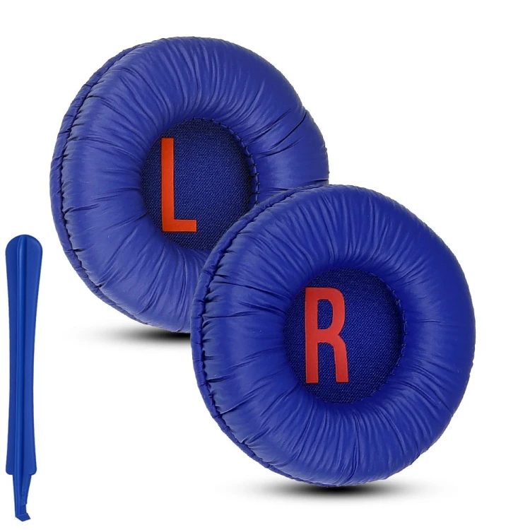 Niebieskie nauszniki Megara do JBL Junior JR300 BT - widok z przodu