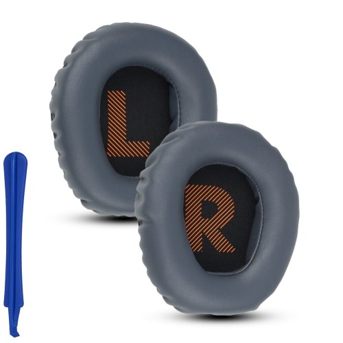 Szare nauszniki do JBL QUANTUM Q100 widok z przodu, skóra syntetyczna Premium